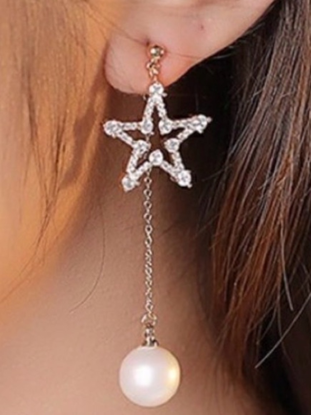 NWT Star Pearl Drop Earrings